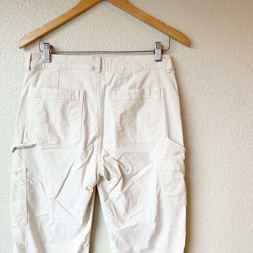 American Eagle High Rise Straight White Chino Carpenter Pants sz 8 - Picture 6 of 11